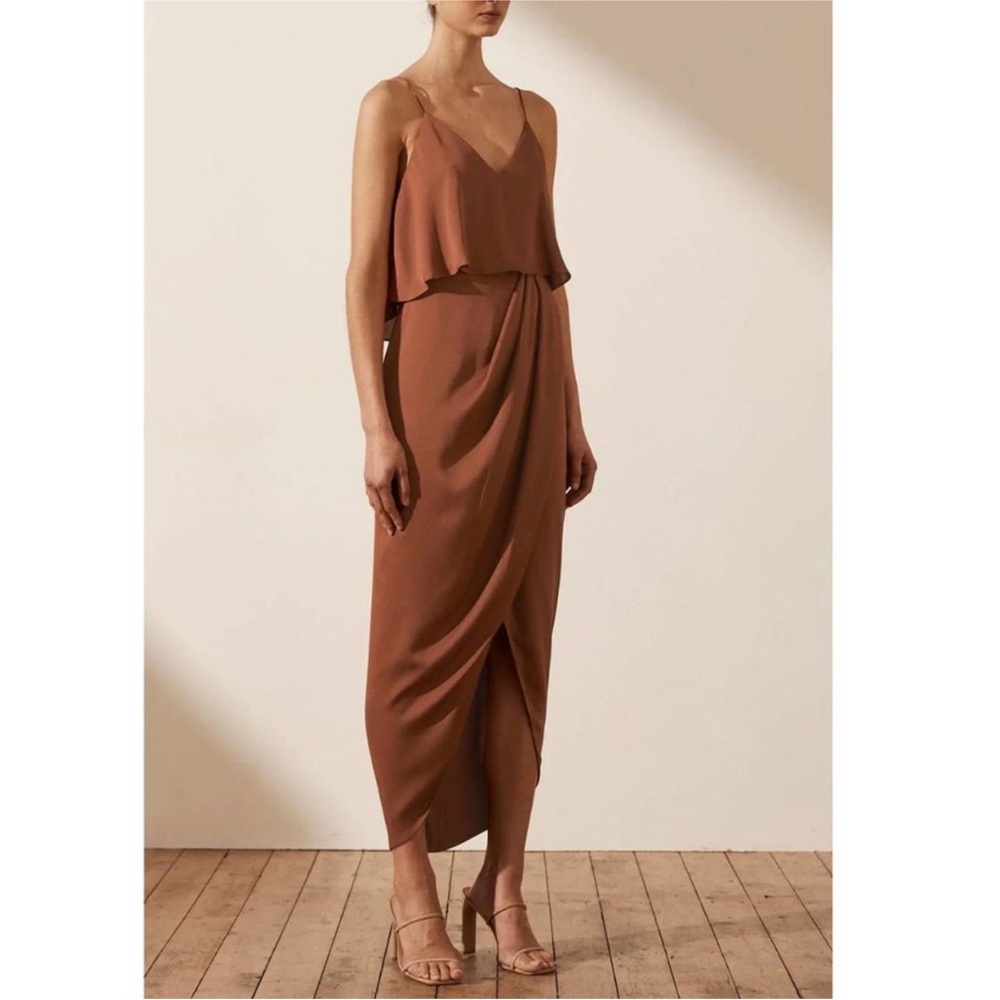 Shona Joy Cocktail Dress- Mocha